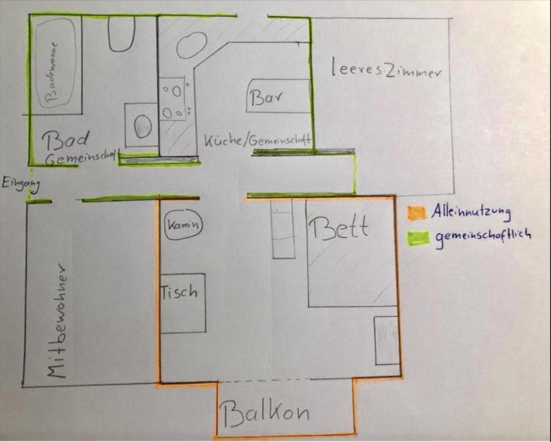 Zentrales Wg-Zimmer 1 Ravensburg, Balkon, Kamin公寓 外观 照片